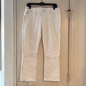 WHITE HUDSON JEANS BETH CROP BABY BOOT SIZE 29